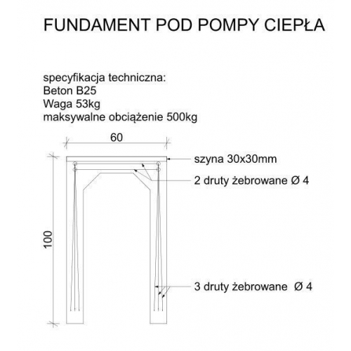 FUNDAMENT POD POMPĘ CIEPŁA CCX